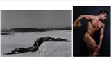Michael Stokes, Two Works: Discus Thrower and Two Nudes (by photographer Herb Ritts), [LGBTQ+ INTEREST], Two Nudes: Duotone photo engraving by photographer Herb Ritts