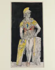 Robert A. Nelson, Grecian Soldier, 1975, [LGBTQ+ INTEREST], Watercolor and ink / Paper