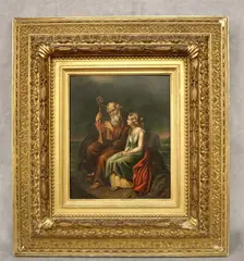 Johann Peter Krafft, Ossian and Malvina, 19th century painting, Oil on board