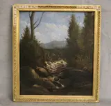 Landscape with a Rocky River by Italian School, 1882, Oil on board, sold Sep 2024