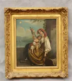 Mother and Child by Italian School, Oil on board, sold Sep 2024