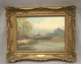 American School, Boys Going Fishing, Oil on canvas