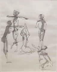 Cynthia Howar, Figural Studies, 2012, Mixed media on paper (watercolor, ink)