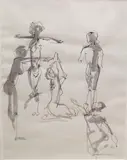 Cynthia Howar, Figural Studies, 2012, Mixed media on paper (watercolor, ink)