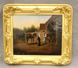 American School, Business Partners, Oil on canvas