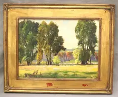 Julius Richter, Late Summer Landscape, 1932, Oil on canvas-board