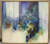 Ruth Dugdale, African Violets, Oil on canvas