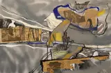Arthur Cotton Moore, Still Life, Acrylic, airbrush and collage on canvas