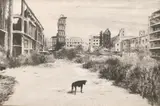 Arthur Cotton Moore, Dog in a deserted cityscape, Oil or acrylic on canvas