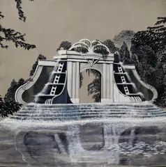 Arthur Cotton Moore, Fountain, Oil on canvas