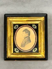 Profile Portrait Bust of Gentleman by August Day, Graphite on paper, sold Oct 2024