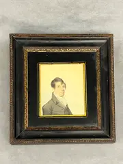 Joseph Wood, Portrait of Young Man, Watercolor on paper