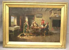 Alexander Austen, The Card Game, Oil on canvas