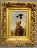 The Flower Girl by English School, Oil on board, sold Oct 2024