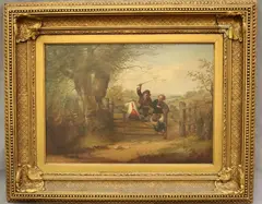 John S. Dewar, Children Playing, 1868, Oil on canvas