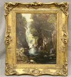 John Lloyd Bond, A Stream through the Woods, Oil on board