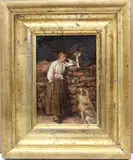 The Courtship by Continental School, Oil on board, sold Oct 2024