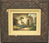 Continental School, Boy with his Best Friend, Oil on canvas