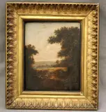 Continental School, Young Couple, Oil on canvas