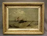 Continental School, Choppy Seas, Oil on board