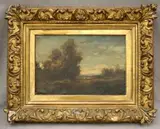 Continental School, Landscape with Cows, (for restoration), Oil on canvas