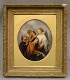 Charles Landelle, Untitled, In Mourning, 19th century oil on board artwork