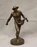 Jean Gautherin, The Sower, Patinated bronze figure