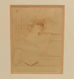 Dans La Glu by Henri de Toulouse-Lautrec, Lithograph printed in sienna on paper, image size 11 5/8 x 9 1/2 in., sold Oct 2024