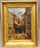 Tony de Berge, Street Scene, 1845, Oil on canvas