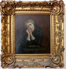 Juliette de Ribeiro, Portrait of a Young Lady in Prayer, 1870, Oil on canvas