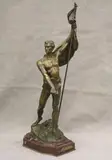 Fernand Hamar, La Resolution, Paris", on a red marble base. - Height overall 22.25 inches; Depth 8.5 inches The lifelong collection of Bernie Delia