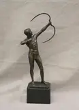 R. Schmotz-Metzner, Bronze Figure of an Archer, Patinated bronze figure