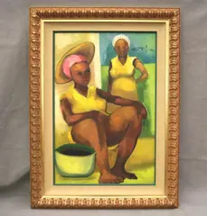 Dieudonné Cédor, La Dame Assise, Oil on canvas
