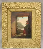 Girl Waiting at the Main Door by Italian School, Oil on board, sold Oct 2024