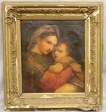Raphael, Untitled, Madonna della Seggiola, (for restoration) 19th century oil on canvas painted