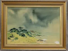 Richard Cheales, Landscape, Watercolor on canvas