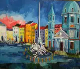 Albert Alcalay, Piazza Navona (Second Version), 1992, Oil on canvas