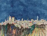Albert Alcalay, City On Top, circa 1990, Watercolor on paper