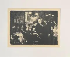 George Bellows, "Artist Evening", 1916, Black and white lithograph on paper