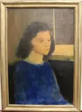 Jean Seidenberg, Young Girl Wearing a Blue Dress, Oil on canvas
