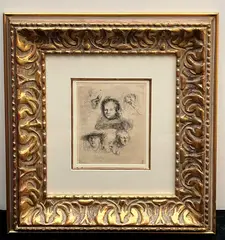 Rembrandt van Rijn, Studies of the Heads of Saskia and Others, 1636, Etching