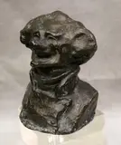 Honoré Daumier, Untitled, Charles Philipon, 20th century reproduction patinated bronze bust with dark brown patina