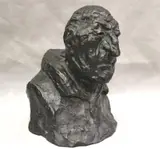 Honoré Daumier, Francois Dominique de Reynaud, Comte de Montlosier, 20th century reproduction patinated bronze bust with dark brown patina