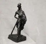 Honoré Daumier, Untitled, Ratapoil, 20th century reproduction patinated bronze statue with dark brown patina