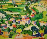 Lucien Durand, La Colline a Bougival (The Hill in Bougival), Oil on canvas