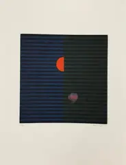 Yōzō Hamaguchi, "Butterfly and Sun", 1969, Mezzotint in colors on BFK Rives paper
