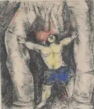 Marc Chagall, Samson Renverse les Colonnes, Pencil numbered and signed "M.C." Present work is sheet 57