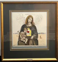 Salvador Dalí, "The Mystical Rose Madonna", 1964, Lithograph printed in colors