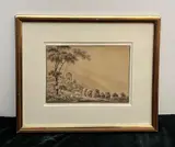 Theophile Christian Gottlieb Steinlen, Le Chatelard, Grisaille watercolor on paper