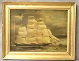 The Celebrated Clipper Ship "Dreadnought" by American School, Oil on canvas, sold Nov 2024